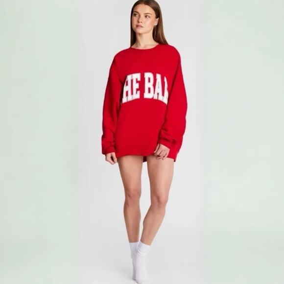 NWT The BAR Varsity Crewneck in Ruby Red - Picture 2 of 4